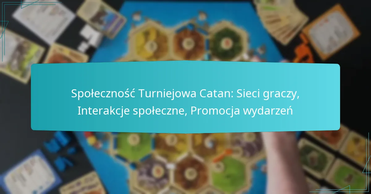 Społeczność Turniejowa Catan: Sieci graczy, Interakcje społeczne, Promocja wydarzeń