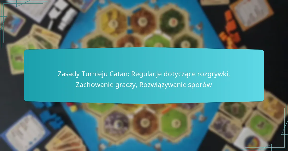 Zasady Turnieju Catan: Regulacje dotyczące rozgrywki, Zachowanie graczy, Rozwiązywanie sporów