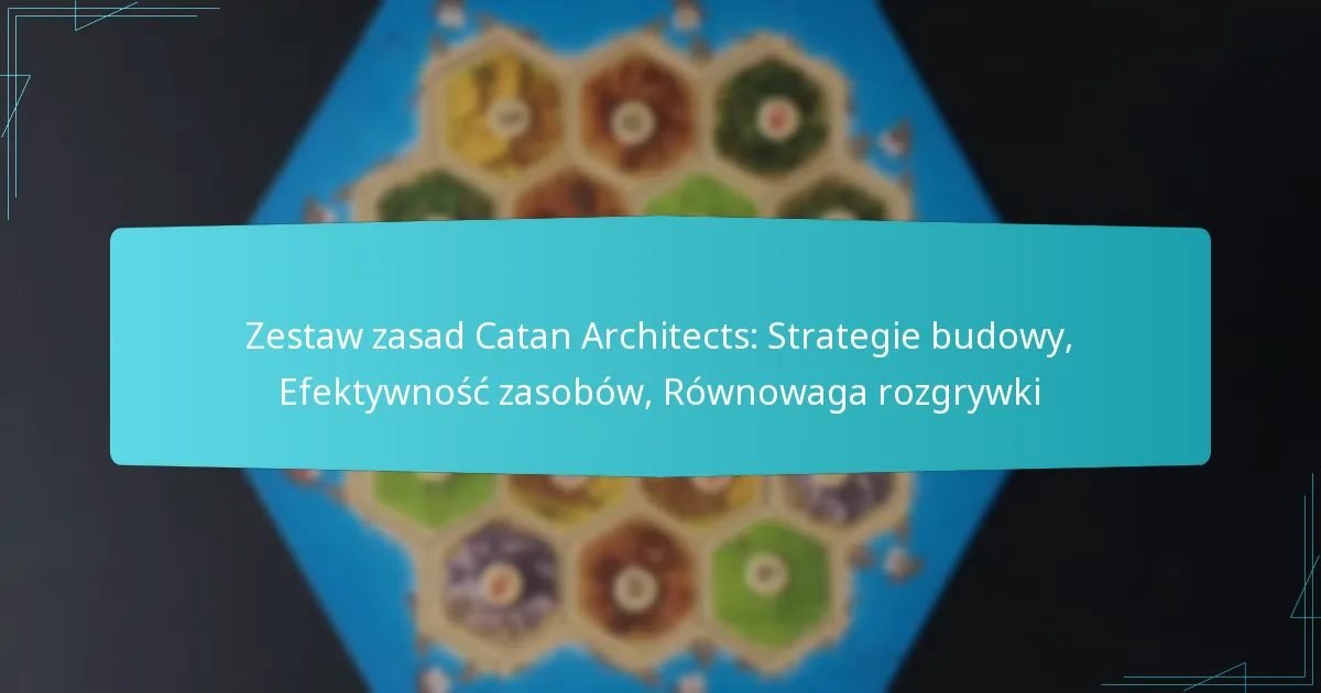 Zestaw zasad Catan Architects: Strategie budowy, Efektywność zasobów, Równowaga rozgrywki