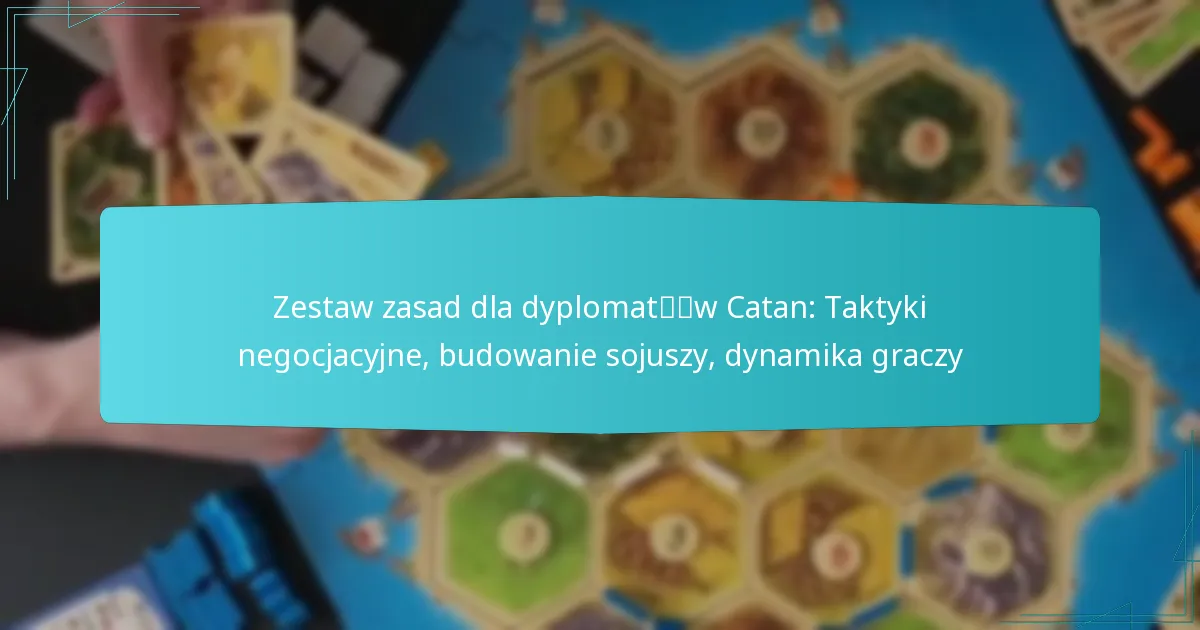 Zestaw zasad dla dyplomatów Catan: Taktyki negocjacyjne, budowanie sojuszy, dynamika graczy