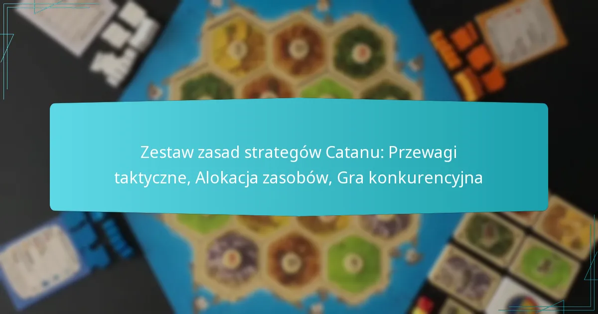 Zestaw zasad strategów Catanu: Przewagi taktyczne, Alokacja zasobów, Gra konkurencyjna