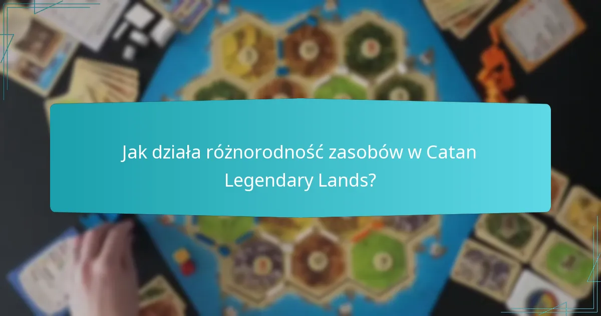 Jak działa różnorodność zasobów w Catan Legendary Lands?