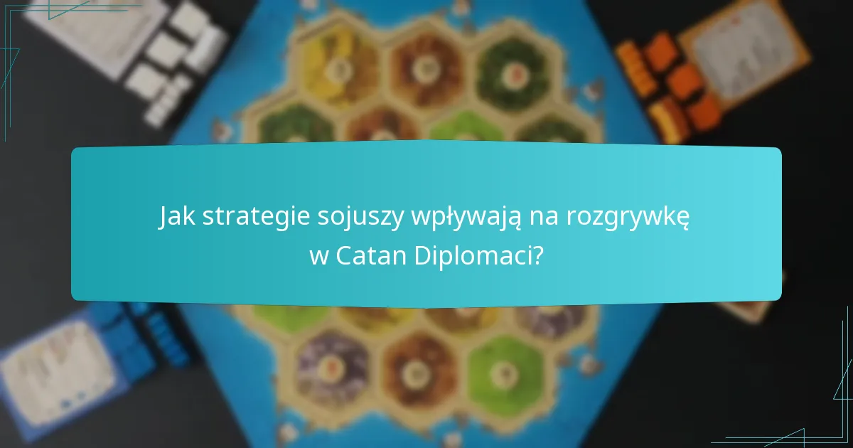 Jak strategie sojuszy wpływają na rozgrywkę w Catan Diplomaci?