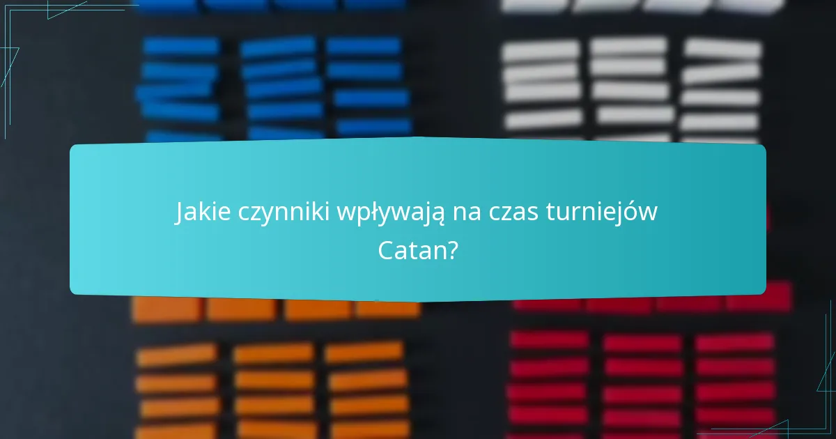 Jak jest zorganizowany harmonogram wydarzenia dla turniejów Catan?