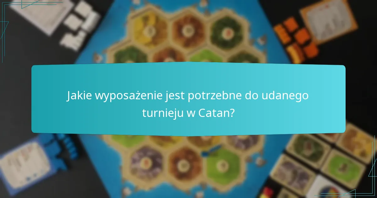 Jakie wyposażenie jest potrzebne do udanego turnieju w Catan?